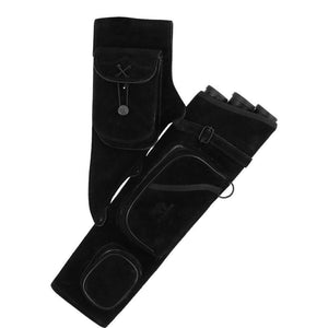 Archers Equipment - Quiver Black Suede Leather Tube Deluxe