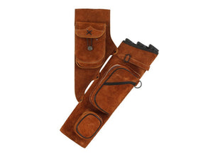 Archers Equipment - Quiver Honey Brown Suede Leather Tube Deluxe